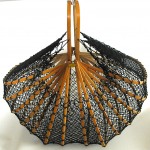 vintage japanese folding fishing net basket purse