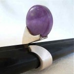 vintage jens asby modernist sterling amethyst ring