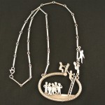 vintage jj jonette pewter necklace