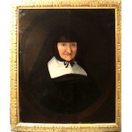 vintage large 18th century oil portrait painting