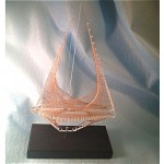 vintage lucite string sailboat sculpture z