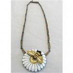 vintage margot de taxco enamel bee on flower necklace z