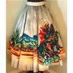 vintage mexican handpainted circle skirt z