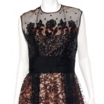 vintage mid-century illusion lace sequin cocktail dress z