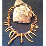 vintage natural gold coral necklace