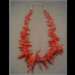 vintage navajo long coral necklace