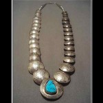 vintage navajo silver turquoise necklace