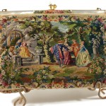 vintage needlepoint scenic purse