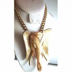 vintage razza large elephant necklace