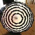 vintage ruffled umbrella with bakelite handle