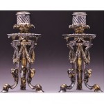 vintage russian faberge solid silver ram candlesticks z