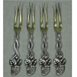 vintage set of tiffany sterling strawberry forks z