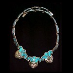 vintage sterling turquoise face necklace