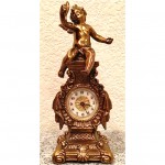 antique 1890 waterbury cherub boudoir clock z