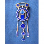 antique art deco silver enamel brooch