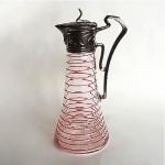 antique c. 1900 art nouveau glass decanter