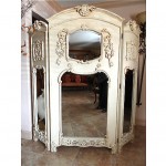 antique carved mirrored room divider screen z