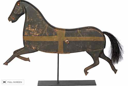 antique circa 1880 decorative wood and iron horse