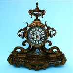 antique sevres bronze handpainted porcelain mantel clock