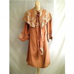 edwardian silk faille lace trim coat