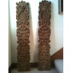 pair of architectural wood carvings z
