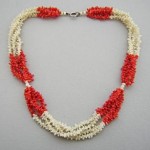 victorian white and red coral necklace