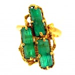 vintage 18k colombian natural emerald ring