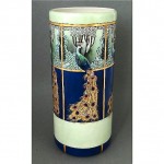 vintage 1910s belleek lenox hand painted peacock vase z