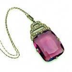 vintage 1920s art deco czech amethyst glass necklace