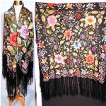 vintage 1920s embroidered piano shawl