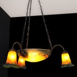 vintage 1920s french art nouveau lorrain bronze glass chandelier z