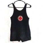 vintage 1920s red cross wool swimsuit