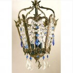 vintage 1940s crystal petite cage chandelier