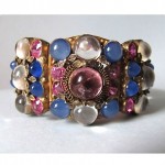 vintage 1940s hobe art glass bracelet