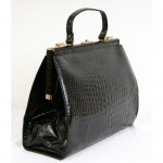 vintage 1950s jumbo crocodile handbag z