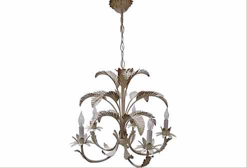 vintage 1950s palm frond chandelier