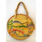 vintage 1950s tooled leather handbag