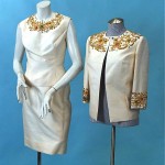 vintage 1960s 3-piece silk suit with beading and rhinestones