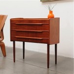 vintage 1960s danish modern teak chest of drawers entry table