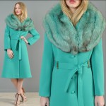 vintage 1960s lilli ann dyed fox fur wool coat