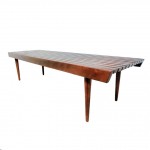 vintage 1960s walnut slat bench coffee table