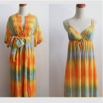 vintage 1970s nightgown and robe set