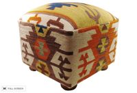 vintage 1970s square kilim ottoman