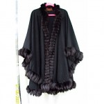 vintage 1980s ysl cashmere fox trim cape