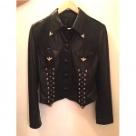vintage 1990s versace studded leather jacket z
