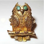 vintage 9k owl ring