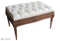 vintage French tufted bench