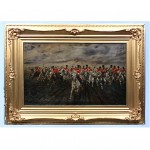 vintage antique cavalry oil painting