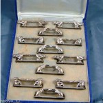 vintage art deco 1940s silver plate animal knife rests