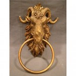 vintage brass figural door knocker